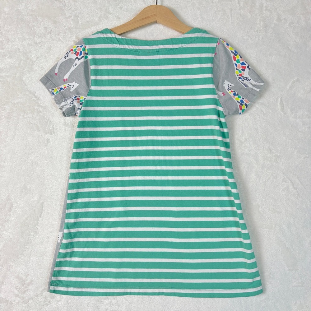 Mini Boden Giraffe Dress Kids 6-7Y Gray Good Short Sleeve Cotton Pockets - Picture 9 of 11